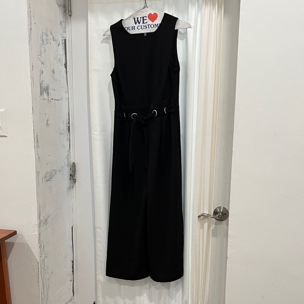 Spense Black Cropped Jumpsuit